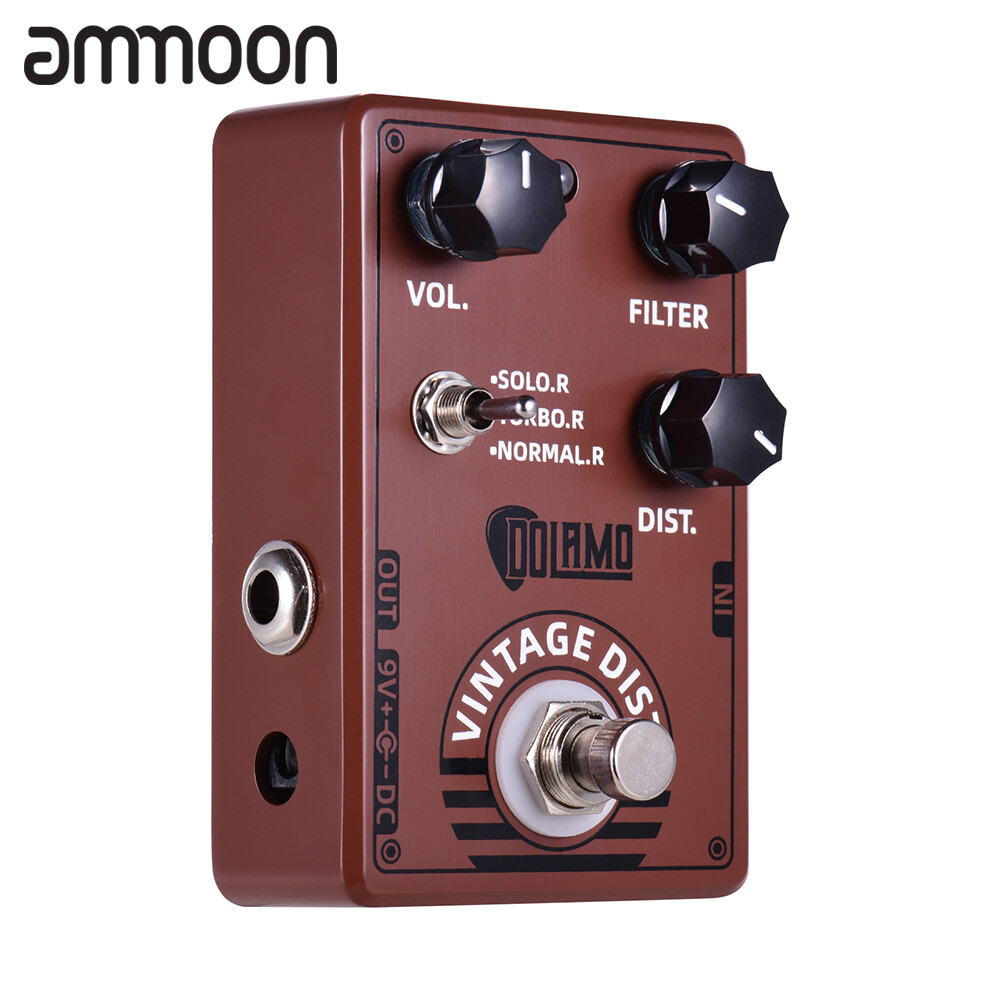 Dolamo D-11 Vintage Distortion Guitar Effect Pedal with Volume Filter and Distortion Controls True Bypass Design for Electric Guitar