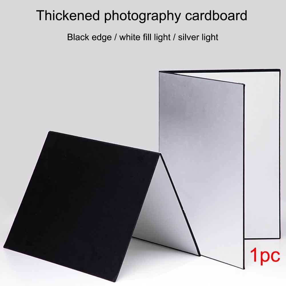 3 In1 Small Props Camera Accessory Studio Thickened Paper Multipurpose Portable Tabletop Food Foldable For Photography White Black Silver Cardboard Light Reflector