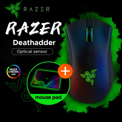 [Ready to Ship] Original Razer DeathAdder Essential Wired Gaming Mouse Mice 6400DPI Optical Sensor 5 Independently Buttons For Laptop PC Gamer
