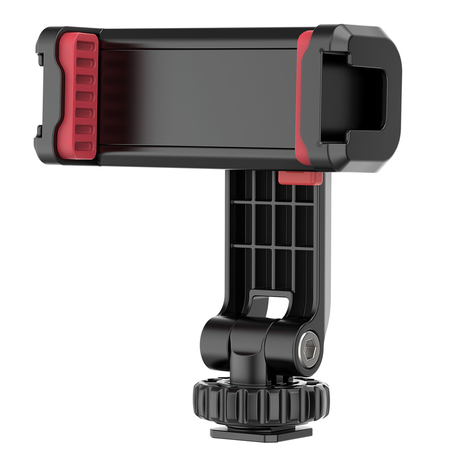 ST-06S Multi-functional Phone Holder Clamp Phone Tripod Mount 360° Rotatable with Dual Cold Shoe Mounts for Smartphone Vlog Selfie Live Streaming Video Recording