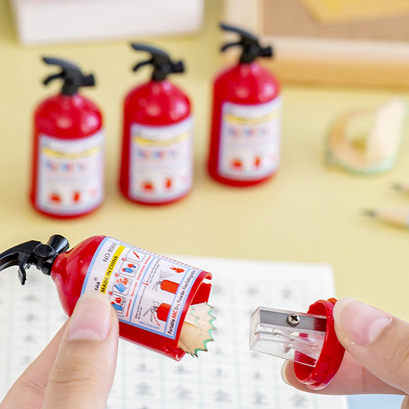 Dragon Creative Fire Extinguisher Shape Pencil Sharpener Single Hole Cutter Student Stationery School Supplies For Kids Prizes Gifts