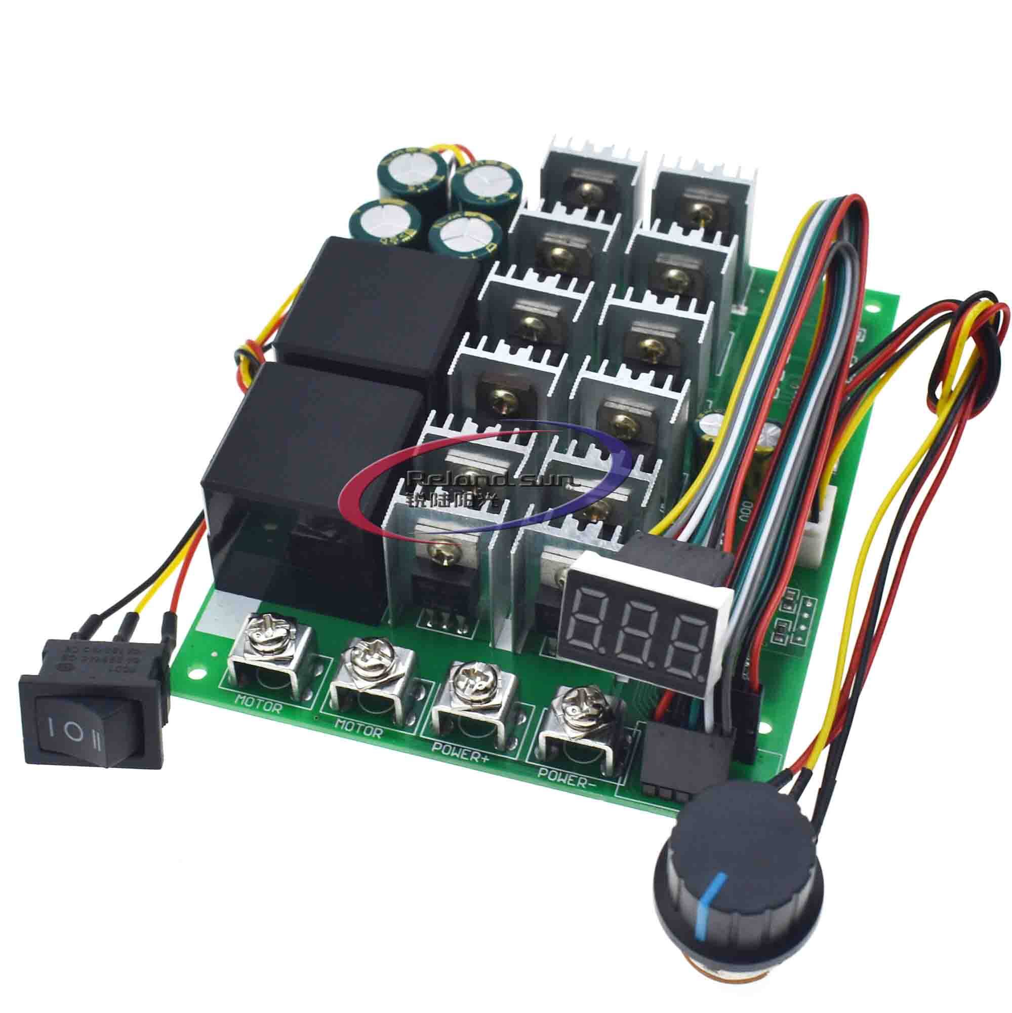 1 Cái 60A 10-55V Màn Hình Kỹ Thuật Số PWM Module Điều Khiển Tốc Độ Chuyển Tiếp Reversal 0 ~ 100% Động Cơ DC Có Thể Điều Chỉnh 12V 24V 36V 48V MAX 100A