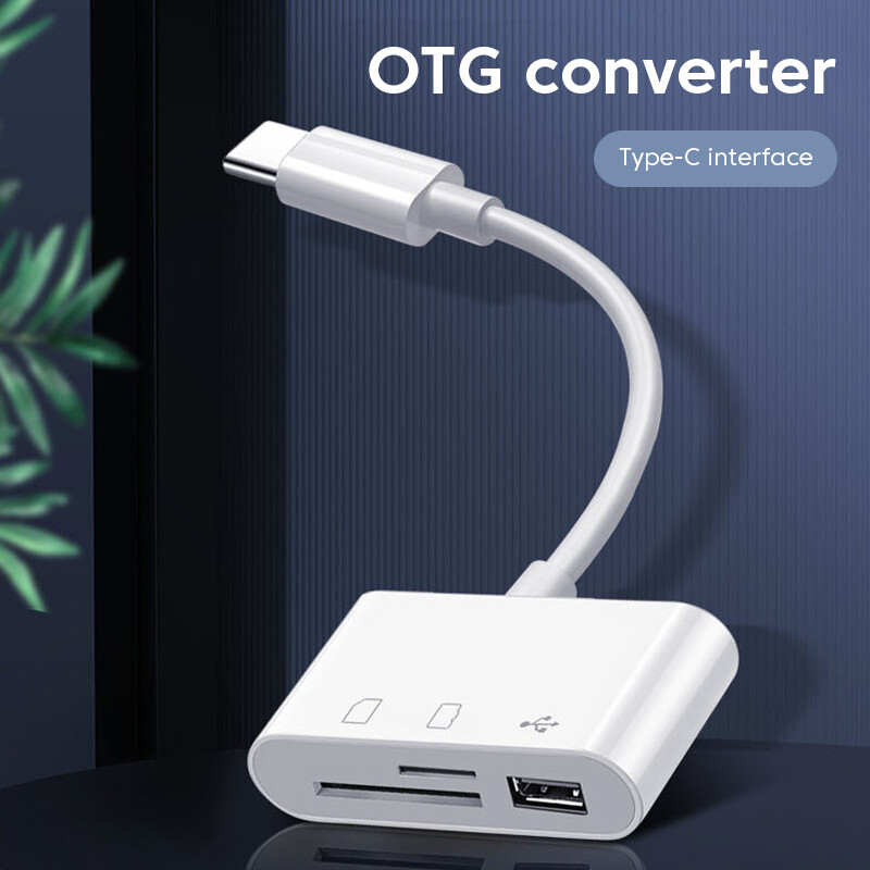 3 trong 1 đầu đọc thẻ Type-C Bộ chuyển đổi OTG USB Mini SD/Đầu đọc thẻ TF Đầu Đọc Thẻ cho Iphone Android Loại C Cáp truyền dữ liệu bền