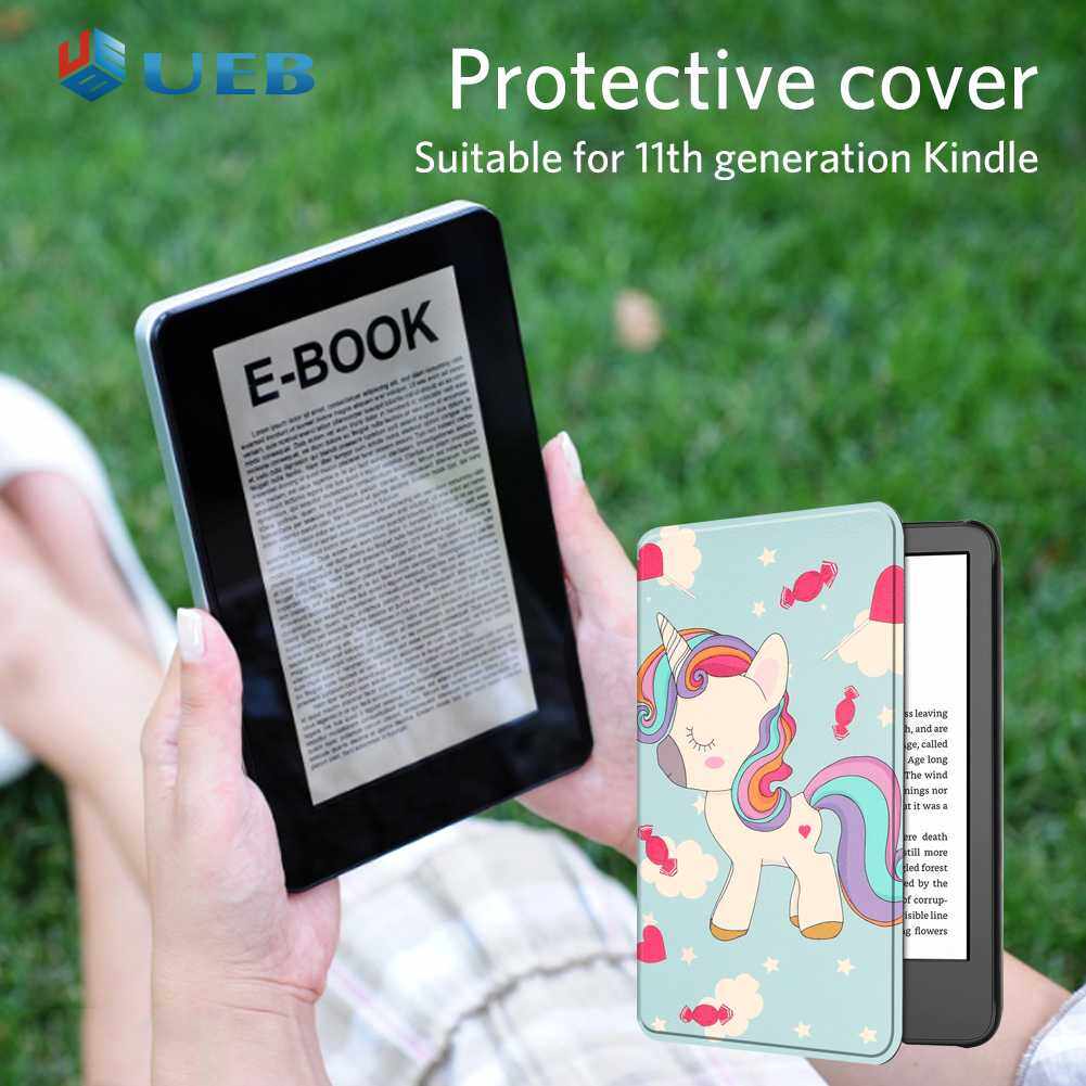 Waterproof E-book Reader Shell PU Leather Hard PC Painted E-book Reader Cover Shell Auto Sleep Replacement for Amazon All-new Kindle 2022