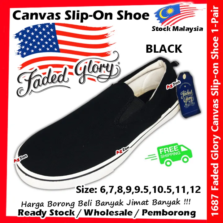 faded glory canvas slip on shoes