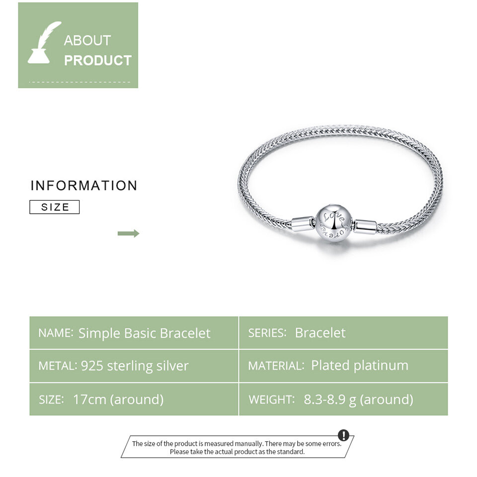 BAMOER Vòng Tay Charm Hình Rắn Bằng Bạc 925 Thật Kèm Vòng Tay Cơ Bản Đơn Giản Vòng Tay Tự Làm Chuỗi An Toàn SCB201