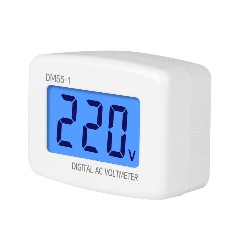 Đồng Hồ Vôn Kế Phích Cắm EU, Ổ Cắm Vôn Kế Kỹ Thuật Số AC 80-300V Điện Áp Tester Đồng Hồ Đo Điện Áp Màn Hình LCD, 220V DM55-1