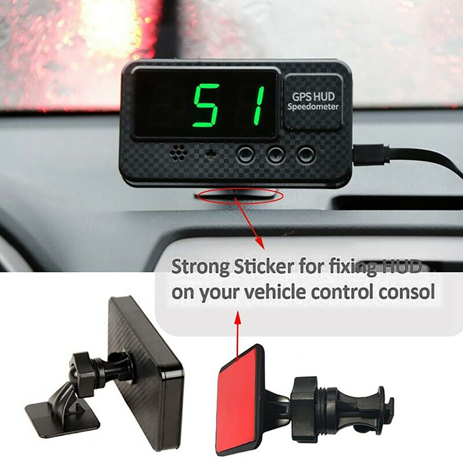 Baicai Kitchen Universal Car Digital Head-Up Display GPS Over-Speed Alarm Speedometer Odometer