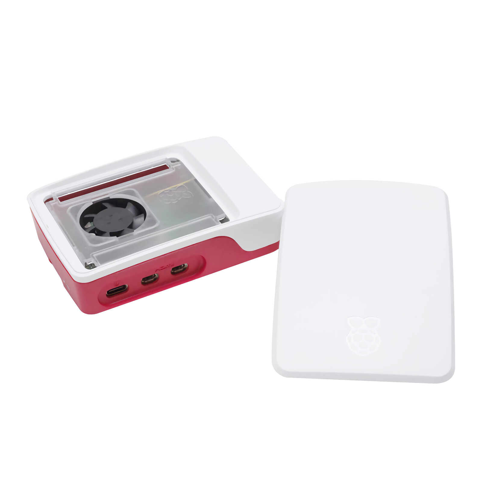 Vỏ máy tính Raspberry Pi chính thức đỏ trắng Nhựa ABS bảo vệ bìa với tản nhiệt người hâm mộ cho Raspberry Pi 5