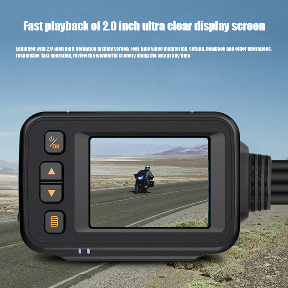 SE30 Camera Hành Trình Xe Máy, Đầu Ghi Hình Hai Kênh Trước + Sau Với Màn Hình 2 Inch