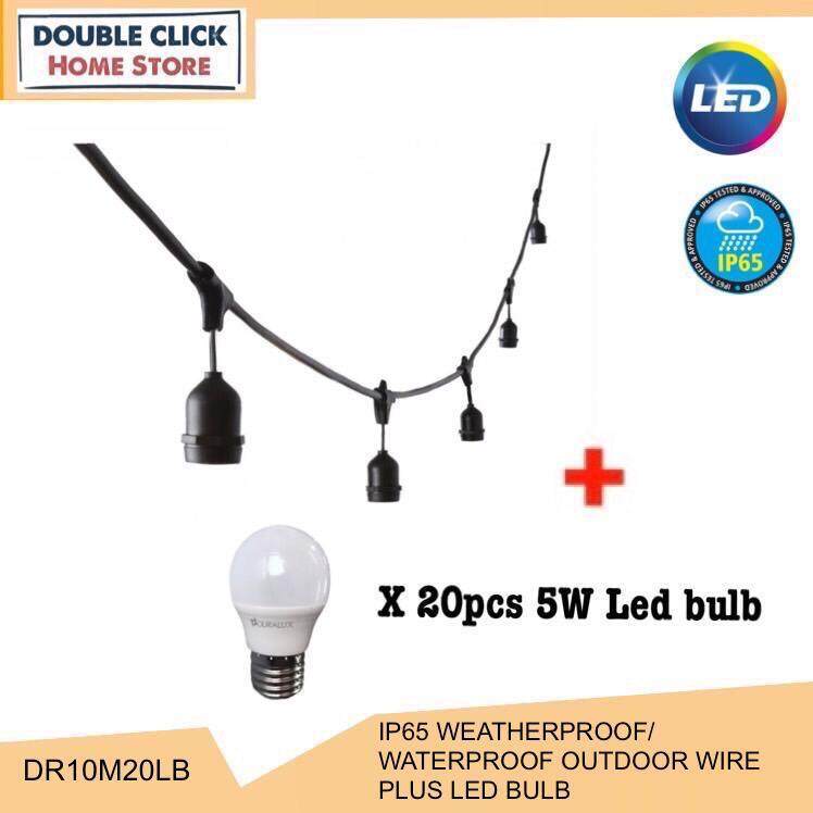 IP65 10Meter Weatherproof Waterproof outdoor Lamp holder 20pcs x E27