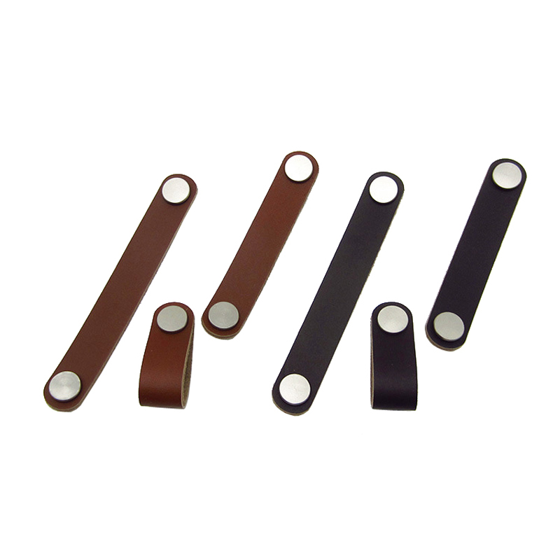 2sql Leather Leather Strap Furniture Hardware Cabinet Cupboard Handle Dresser Drawer Pull Door Kitchen Brown Wardrobe Knobs