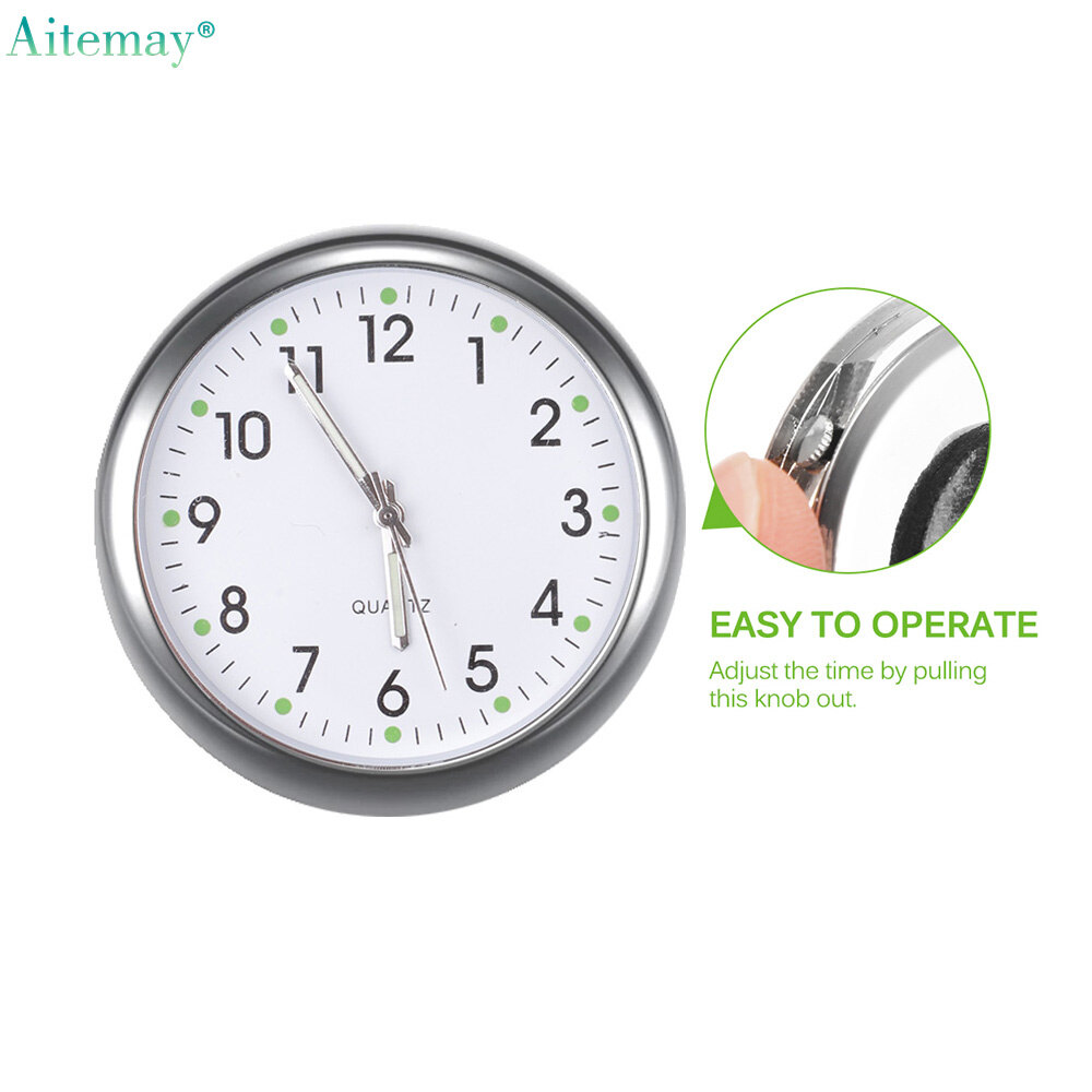 Aitemay Car Clock Luminous Interior Portable Car Digital New Clock