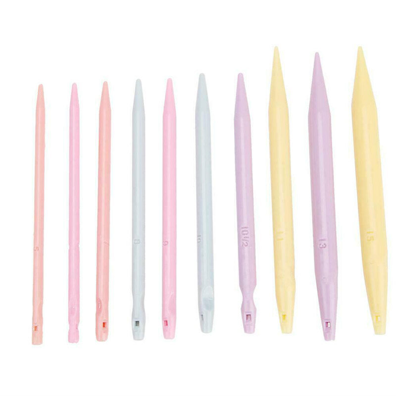 BOKALI 10 Pairs Plastic Change Head Circular Knitting Needle Set Scarfs Weaving Tools