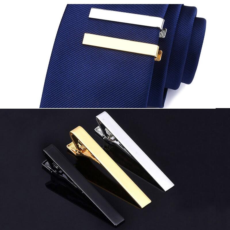 Men Metal Silver Gold Simple Necktie Tie Bar Clasp Clip Clamp Pin Men