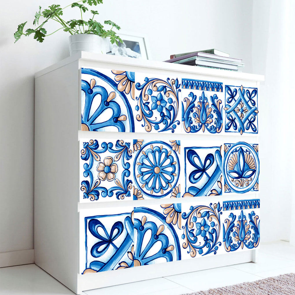 Wall Tile Flower Wall Sticker Mural Tile Decal Waterproof Self-Adhesive Tile Sticker
