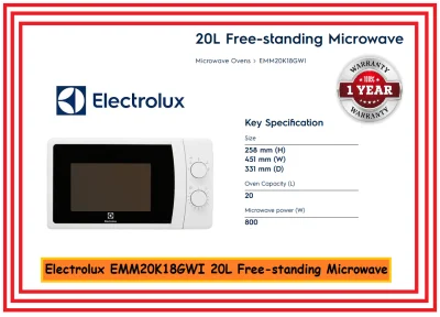 Electrolux 20L Free-standing Microwave EMM20K18GWI
