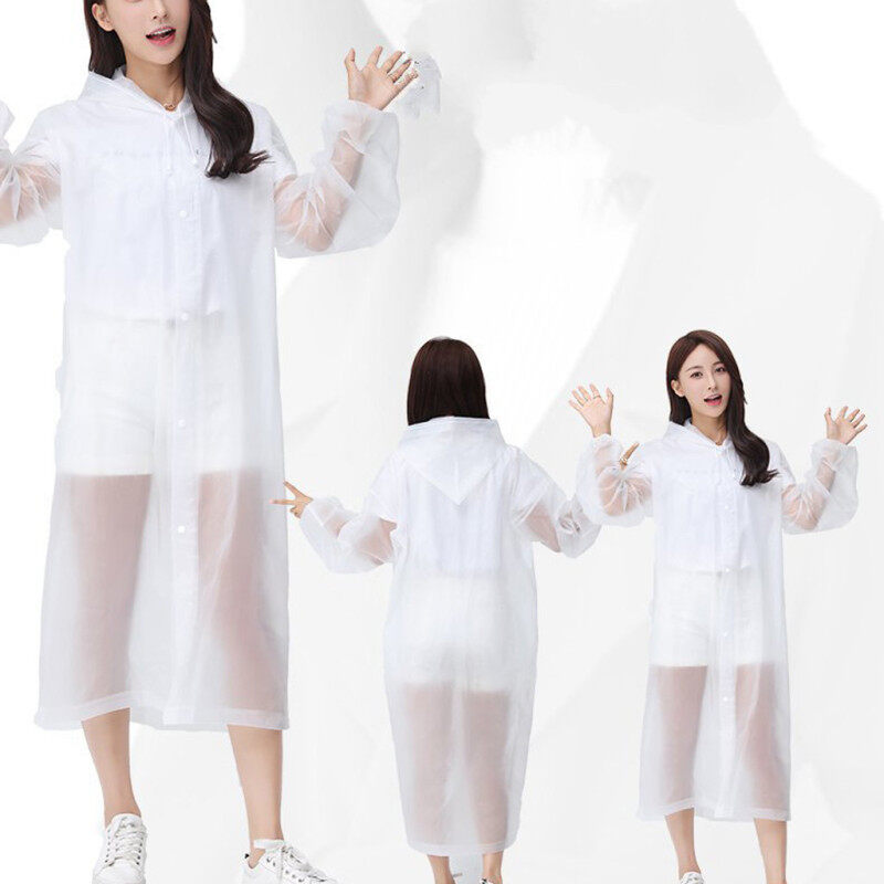 Unisex Outdoor Travel Fashion Adult Raincoat Thick Transparent EVC Raincoat