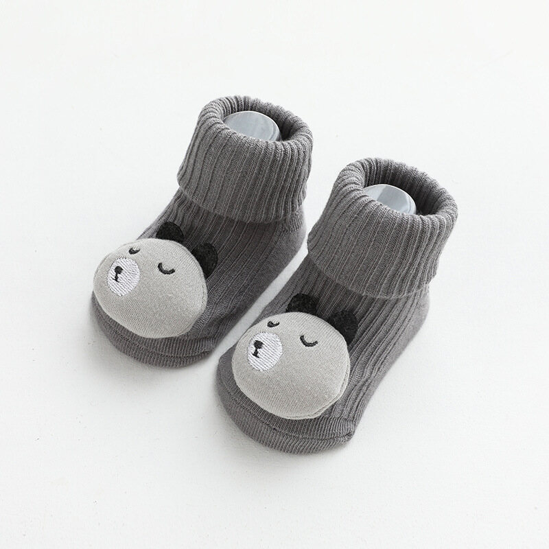 Cute Cartoon Animal Baby Socks for Boy Girl Winter Autumn Soft Cotton Bear Cat Elephant Anti Slip Soled Newborn Toddler Socks