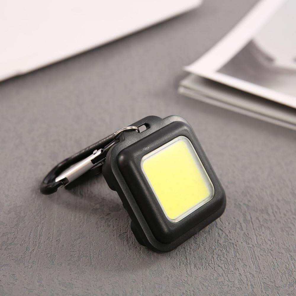 Portable COB LED Flashlight USB Rechargeable Keychain Camping Emergency Light