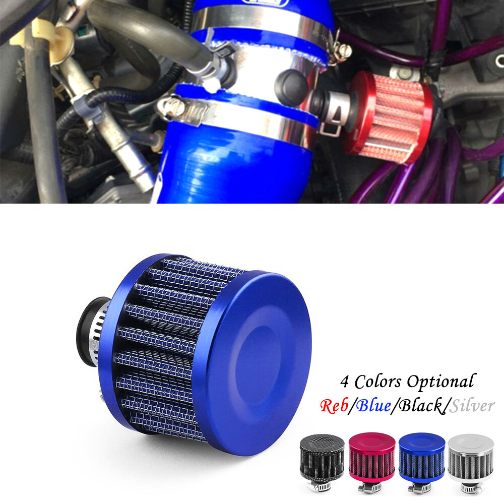 Universal 13mm MINI Racing Car Cold Air Intake Filter Kit Crankcase Vent Cover Breather