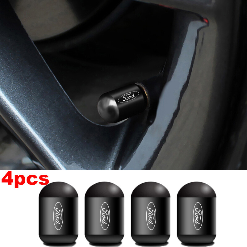 4 Pieces For Ford Ranger Focus Mondeo Kuga Mustang F150 Everest Ecosport Car Tire Valve Caps Decoration Auto Modified Metal Wheel Airtight Covers Accessories