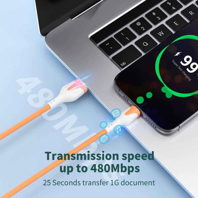 Cáp USB Sạc Nhanh 3A Cáp Type C Silicon Mềm Cáp Dữ Liệu Dây Sạc Cáp USB Điện Thoại