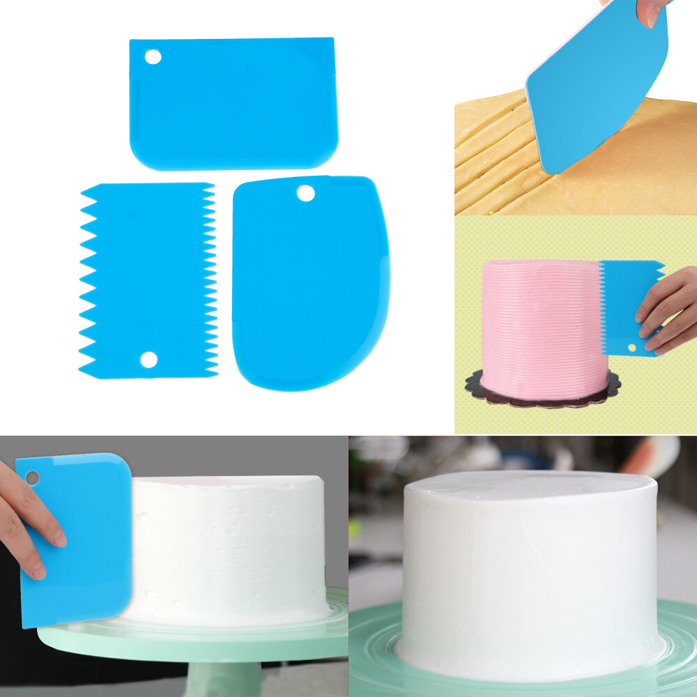 [YESPERY] 3 Cái/bộ Pastry Scraper Công Cụ Kit Dụng Cụ Nạo Bánh Bộ Dụng Cụ Cắt Nấu Ăn Trang Trí Cạnh Lược & Kem Mịn Hơn Dụng Cụ Làm Mềm Bột Bánh Mì