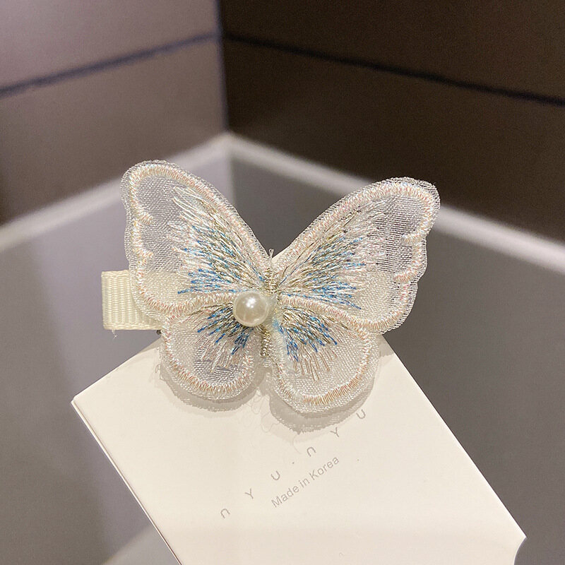 Butterfly Hair Clip with Fake Pearls