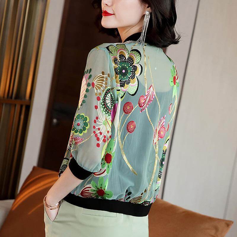 Chiffon Sunscreen Women Summer Plus Size Short Coat Baseball Uniform