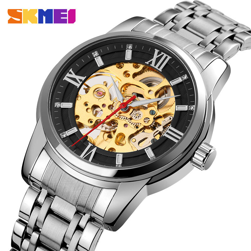 SKMEI Top Luxury Brand Fashion Casual Automatic Business Men Watch Classic  Creative Dial Stainless Steel Waterproof Automatic Men Watch