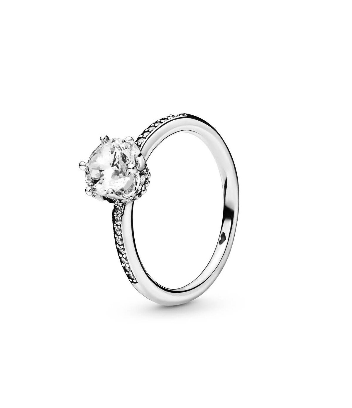 2021 Original Pandoras Clear Sparkling Crown Solitaire Ring