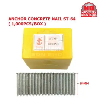 S Steel 1000pcs Box Concrete Wall Floor Pneumatic Brad Nail Size