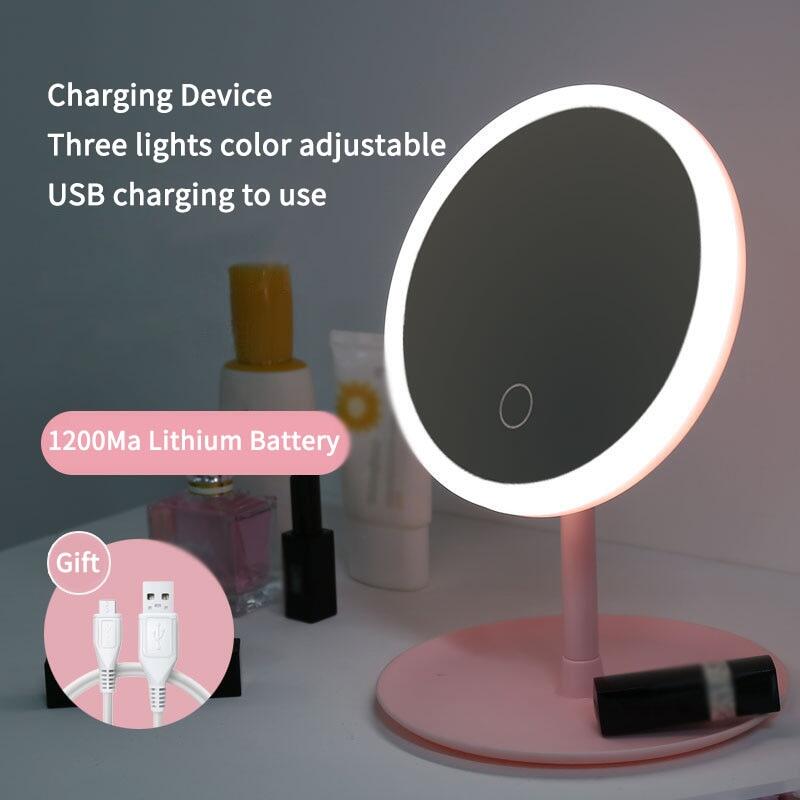 Led Makeup Mirror M007 Smart Touch Control Lighted Makeup Vanity Stand Up Desk Ring Light Mirror Led Vanity Mirror Usb Use Lazada Ph