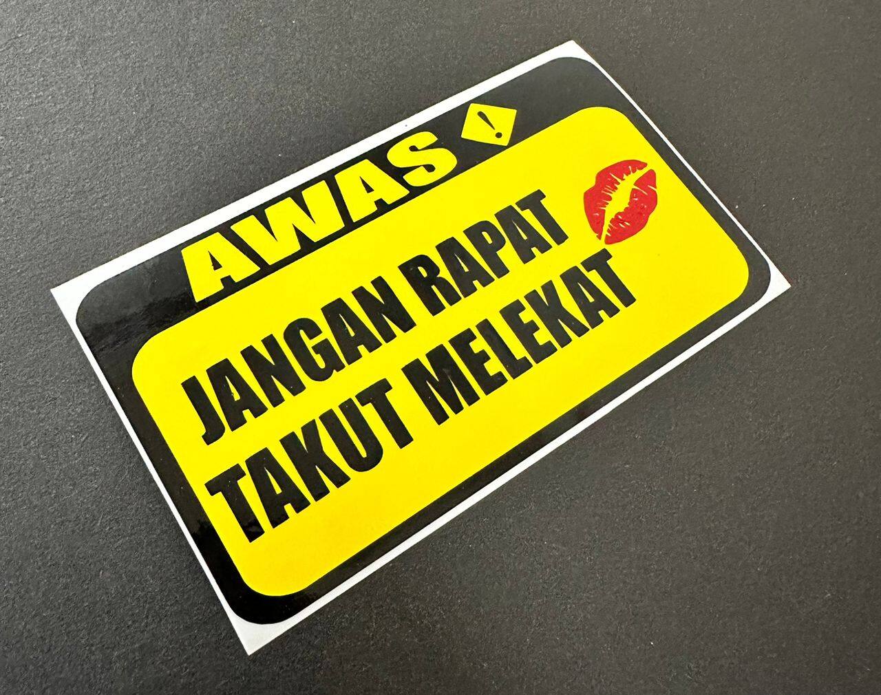 AWAS/AMARAN/WARNING Motor Sticker/Sticker Kereta Sticker Die Cut Lazada