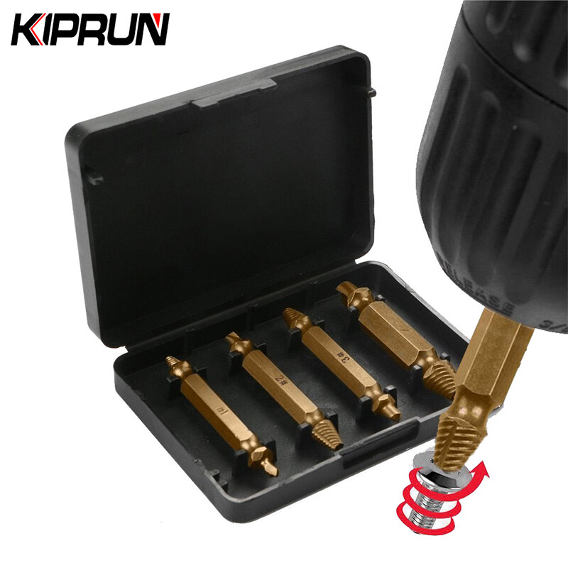 [Hàng Có Sẵn] KIPRUN 4 Sản Phẩm Mũi Khoan Tháo Vít Bị Hư Dụng Cụ Tháo Vít Tool4 Cái Dụng Cụ Tháo Vít Đầu Bị Hỏng/Dụng Cụ Tháo Vít Trượt/Tuốc Nơ Vít /Dụng Cụ Tháo Dây Gãy Hai Đầu