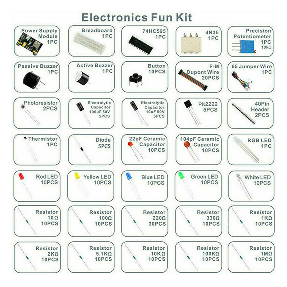Bộ Linh Kiện Điện Tử KKmoon, Điện Trở Cáp Breadboard 830 Điểm Kết Nối Áp Dụng Dành Cho UNO R3