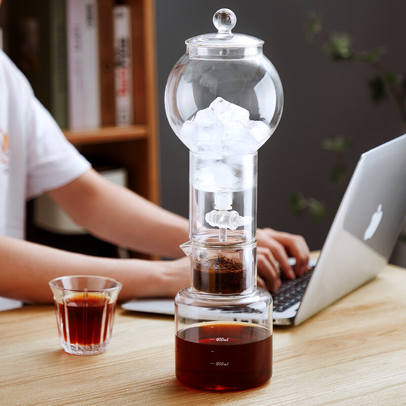 BINCOO Ice Drip Coffee Pot Glass Cold Brew Coffee Maker Household Drip 600ml