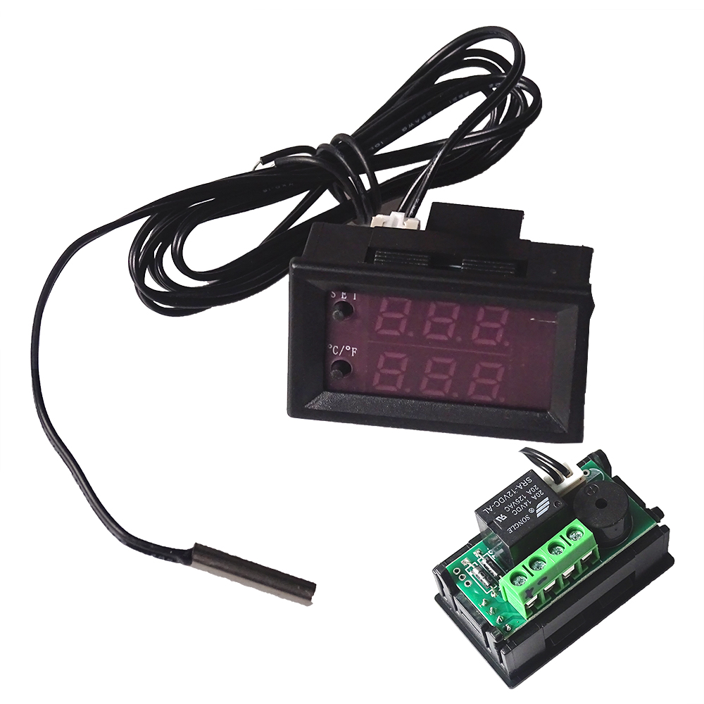 W1209 Digital Temperature Controller – 12V DC, With Case & Waterproof Probe - View #2
