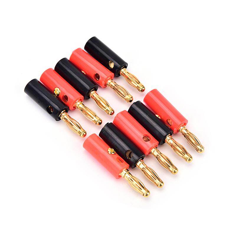 Ministar 10pcs/lot audio speaker screw banana gold plate plugs connectors 4mm