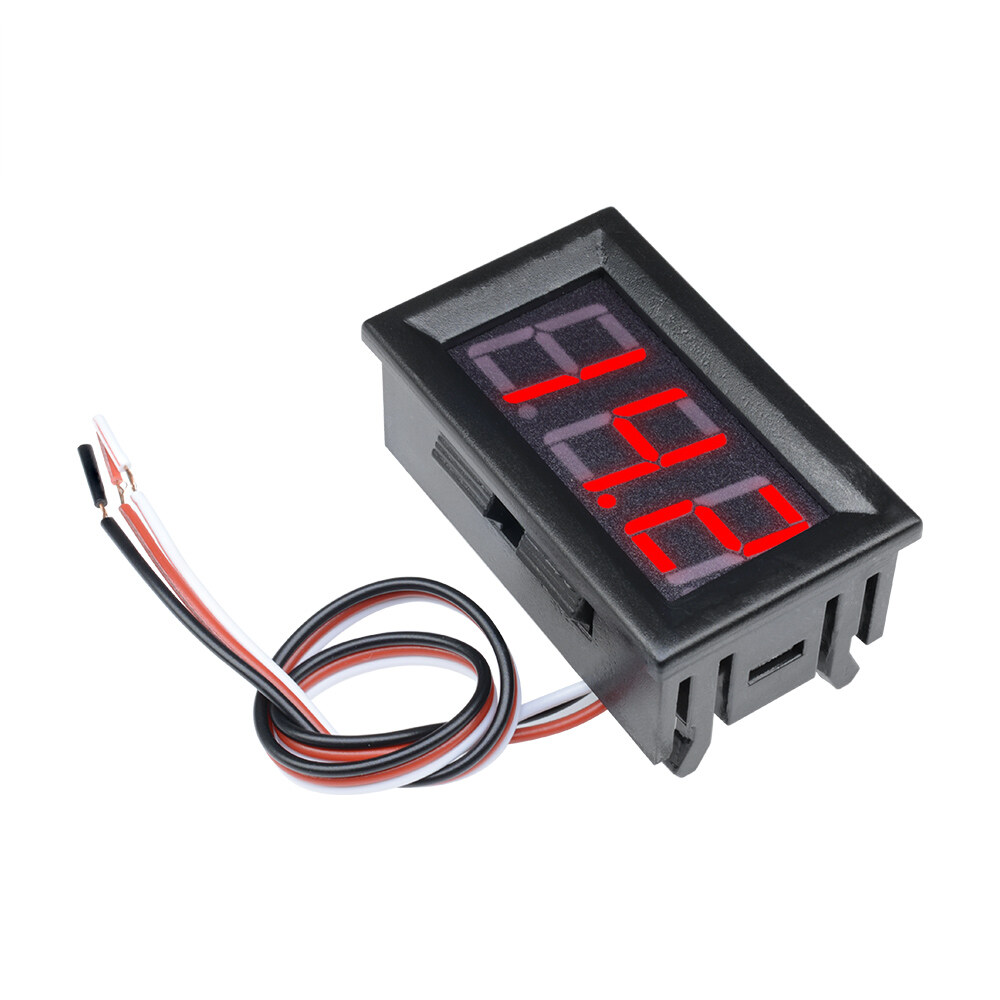 FocusAi  Mini Led Voltage Meter Voltmeter Control Panel 0.56 Inch Voltmeter Led Tube Digital 3 Bit Red/Blue/Green Voltage Test Device Dc 0 -30V