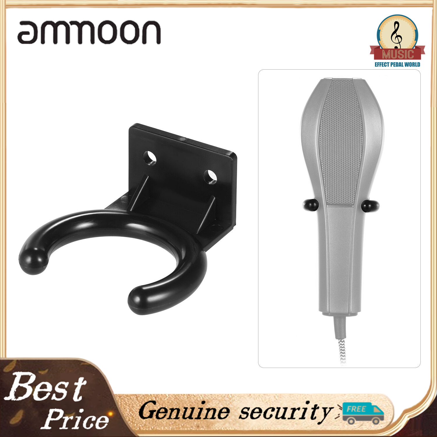 Wireless Microphone Hanger Mic Wall Mount Holder Hook Clamp Plastic Material Black