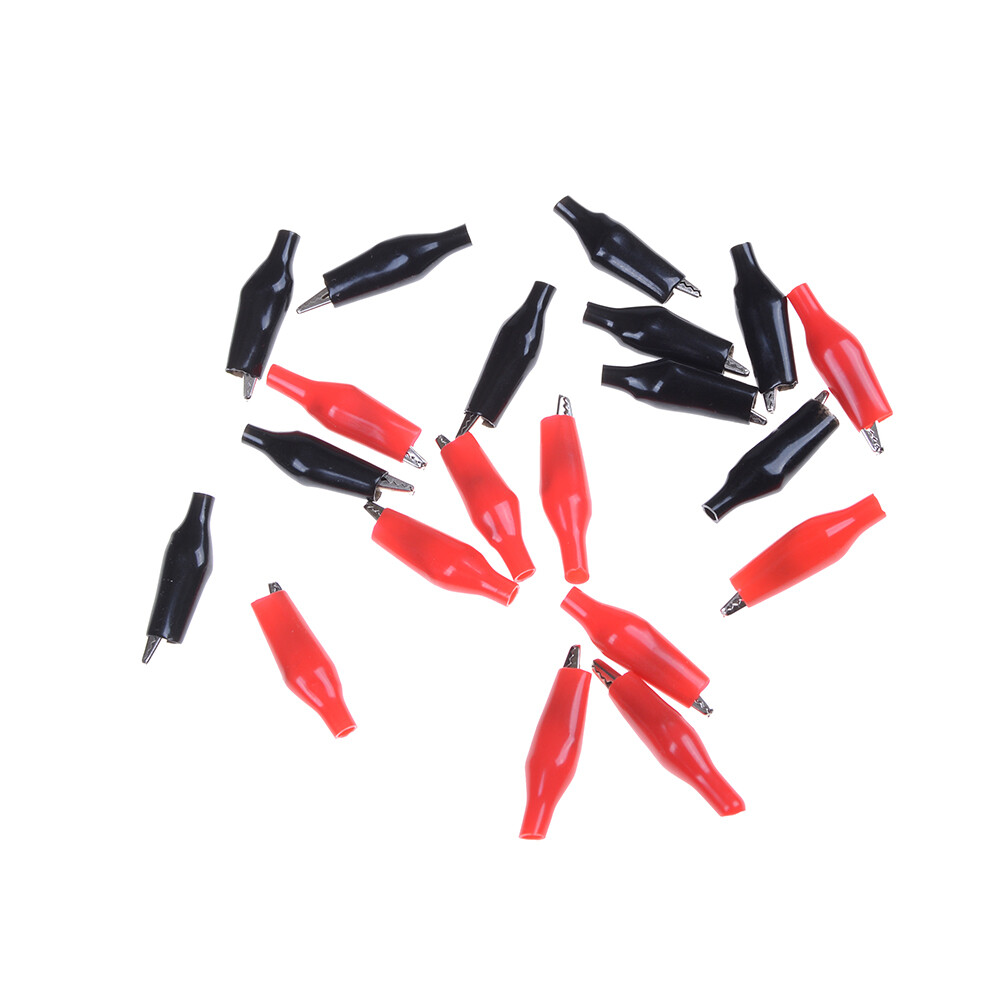 💖Best Buyle 20Xs Red Black Soft Plastic Testing Probe Alligator Clips Crocodile Test Clip