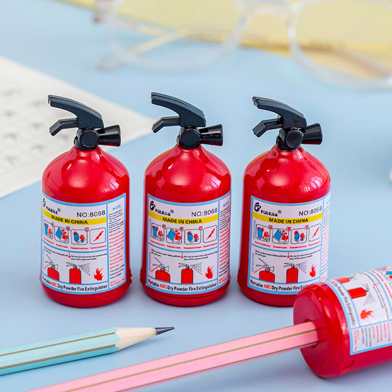 Dragon Creative Fire Extinguisher Shape Pencil Sharpener Single Hole Cutter Student Stationery School Supplies For Kids Prizes Gifts