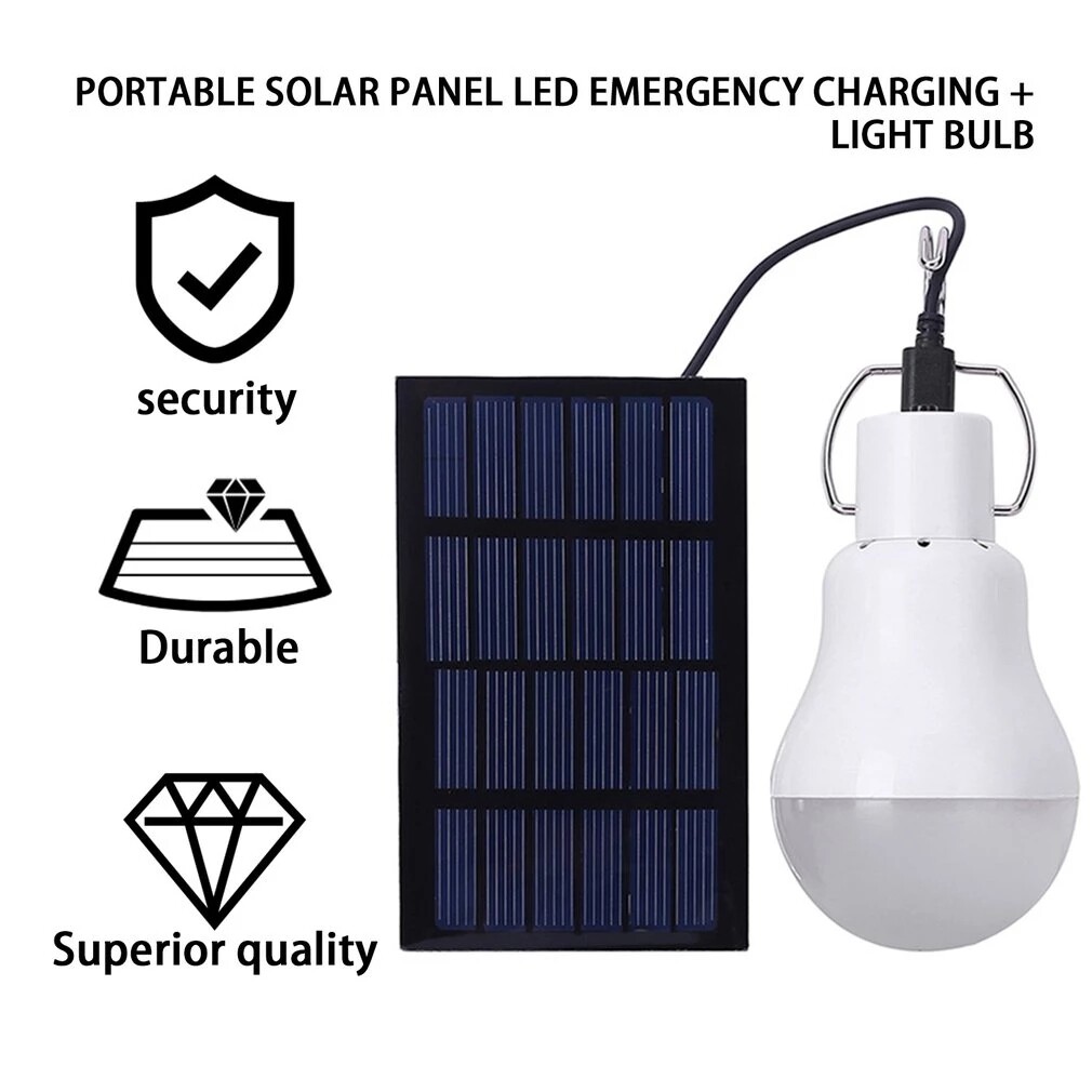 Eummy 1/2Pcs Solar Light Bulbs, Outdoor Indoor Home Chicken Cage Lights Solar Powered Led Shed Lights Camping Lamps For Tent Ip44 Waterproof