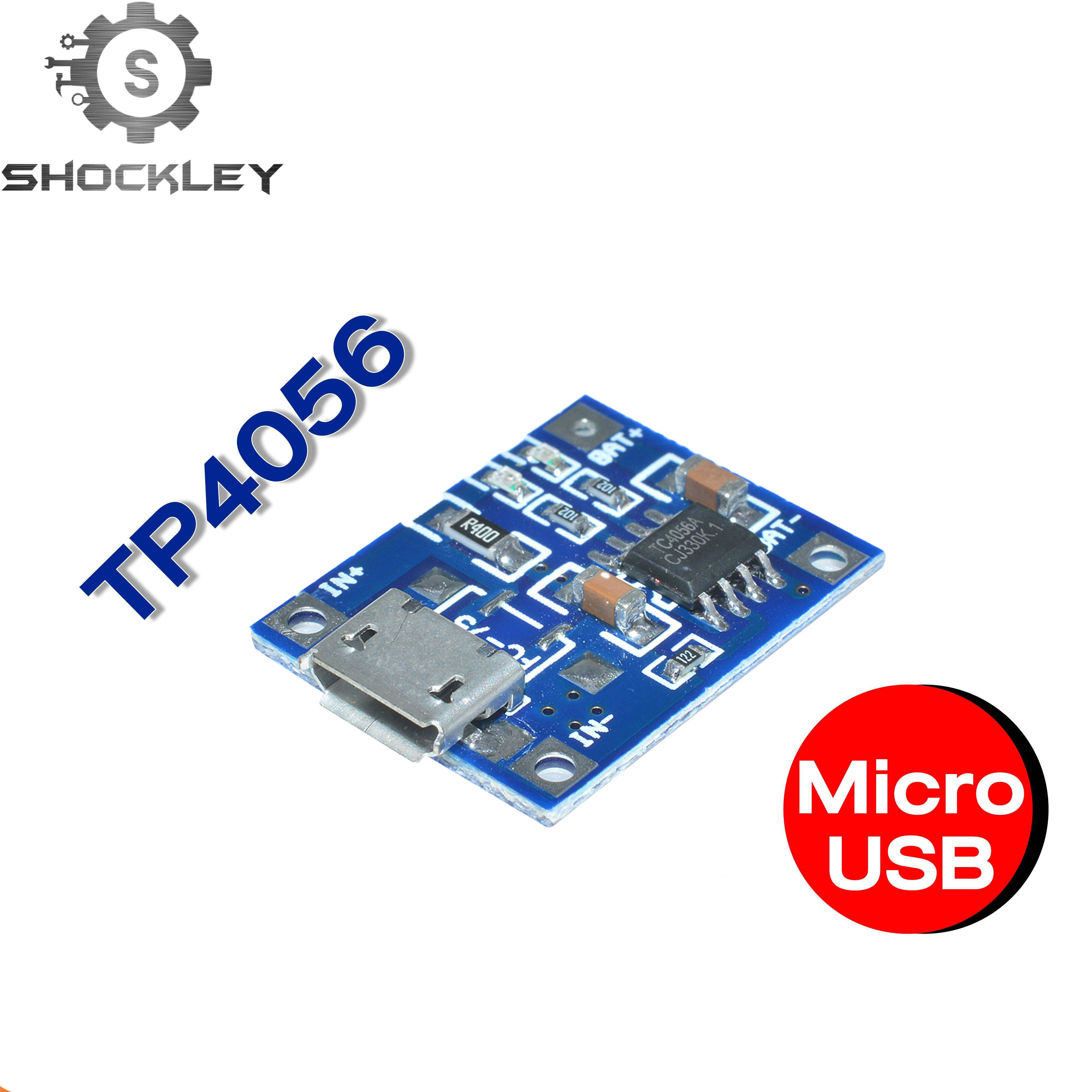Shockley Mô-đun TP4056 Bộ Sạc Pin Lithium Pin Lithium 18650 3.7V 5V 1A MICRO USB USB-C USB Mini Pin Bảo Vệ Kép Mô-đun Sạc