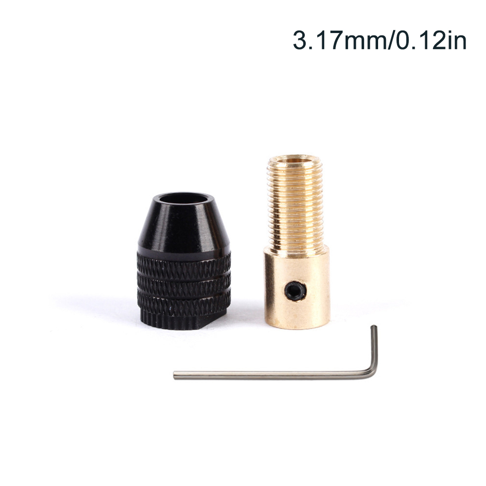 Micro Electric Drill Self Tightening Drill Chuck, Hand Electric Drill 0.5-3mm Drill Bit Chuck Adapter, Drill Bit Chuck Sleeve Kit, Chuck, Brass Woodworking Tool, Small Electric Grinder, Woodworking Brass Drill Chuck, Center Shaft, Three Jaw Chuck