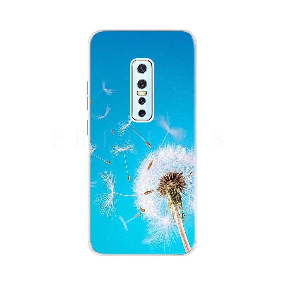 For Vivo V17 Pro Case 1909 1910 Phone Soft TPU Cute Cat Painted