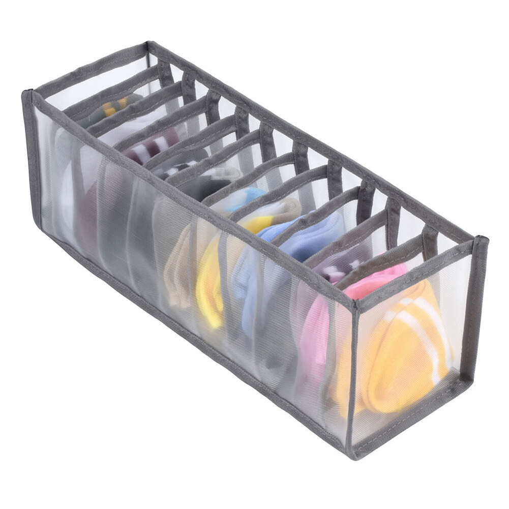 [Chinatera] 6/7/11 Grids Portable Underwear Storage Compartment Box Foldable Bra Organizer Drawer Socks Storage Box Cabinet Drawer Divider Home Wardrobe Organizer