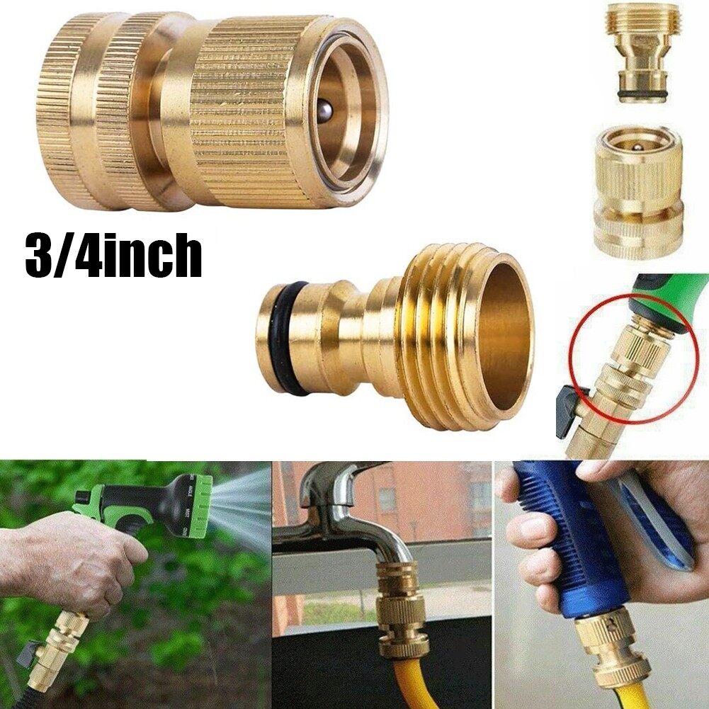 Garden Hose Quick Connect 3/4 inch Brass Female Thread Tap Connector